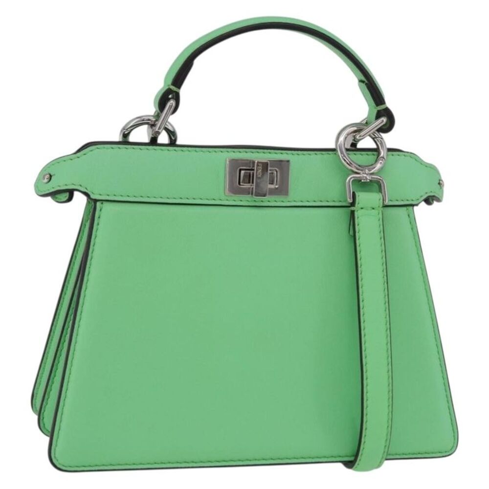 Fendi Peekaboo Iseeu Leather Green Leather Handbag
